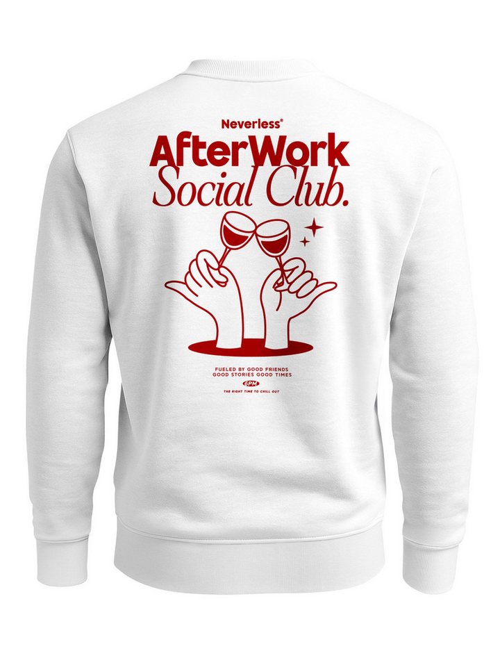 Neverless Sweatshirt Sweatshirt Herren Pullover mit Backprint Social Club Cheers Edition von Neverless