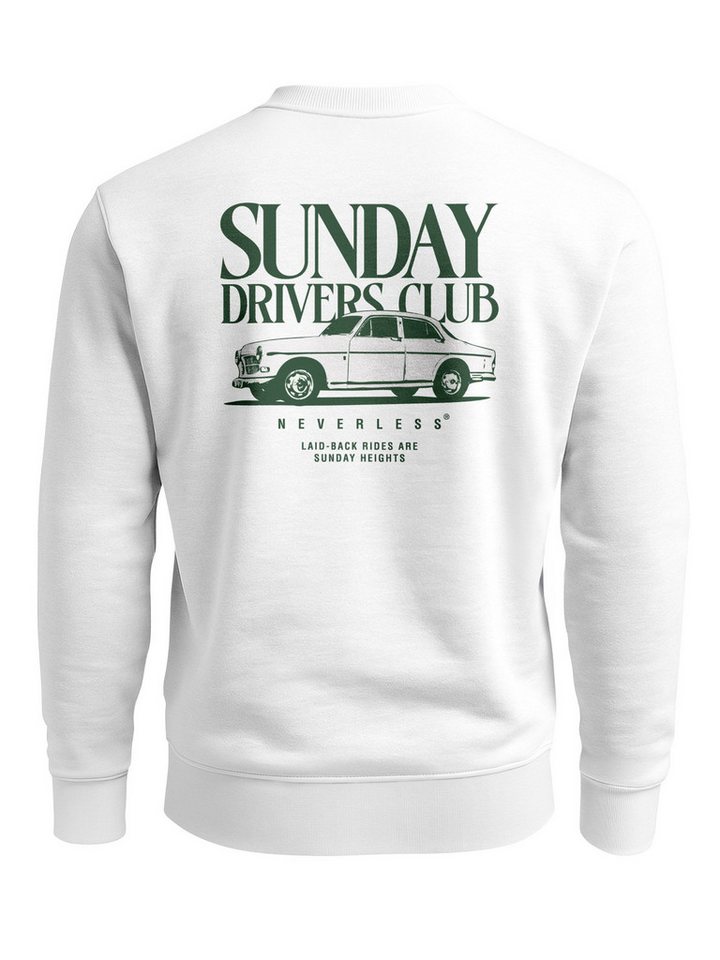 Neverless Sweatshirt Sweatshirt Herren Pullover mit Backprint Sunday Drivers Club Auto von Neverless