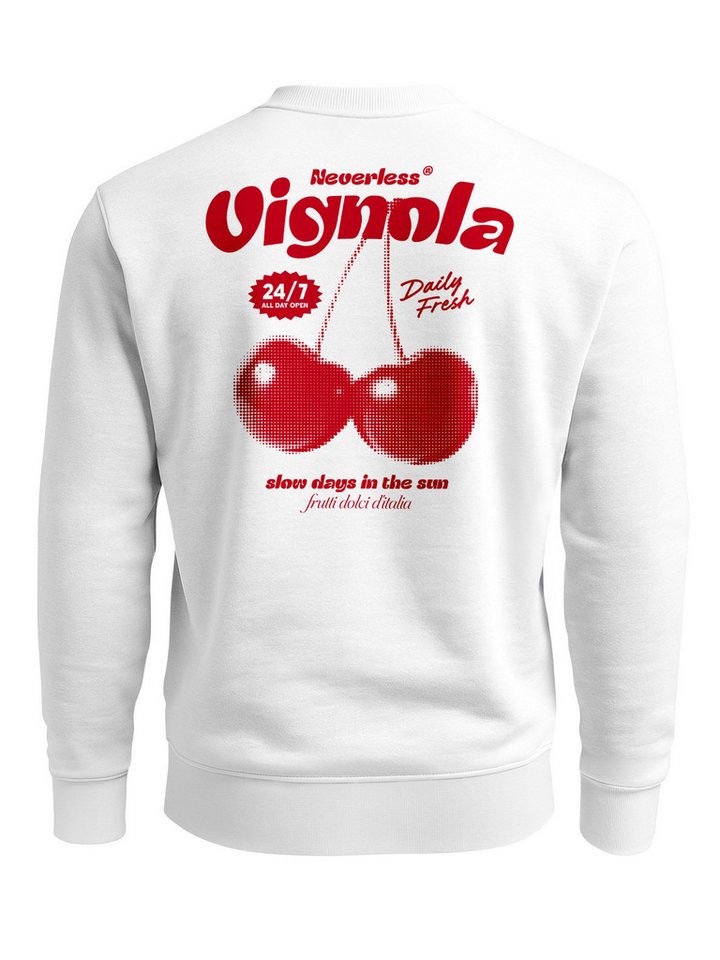 Neverless Sweatshirt Sweatshirt Herren Pullover mit Backprint Vignola Pulli mit von Neverless