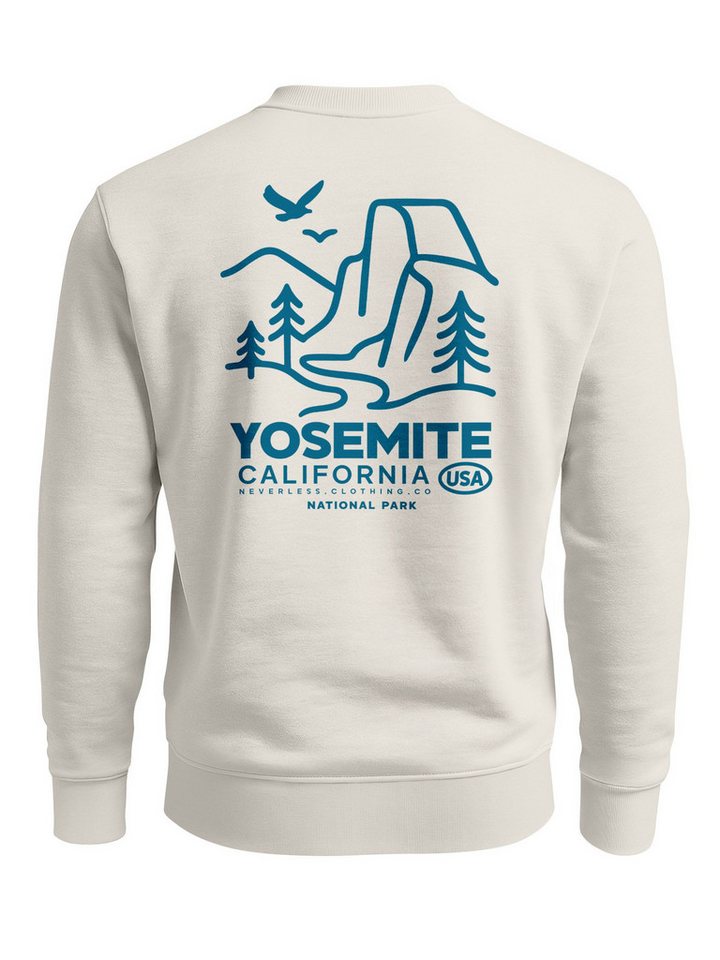 Neverless Sweatshirt Sweatshirt Herren Pullover mit Backprint Yosemite California von Neverless