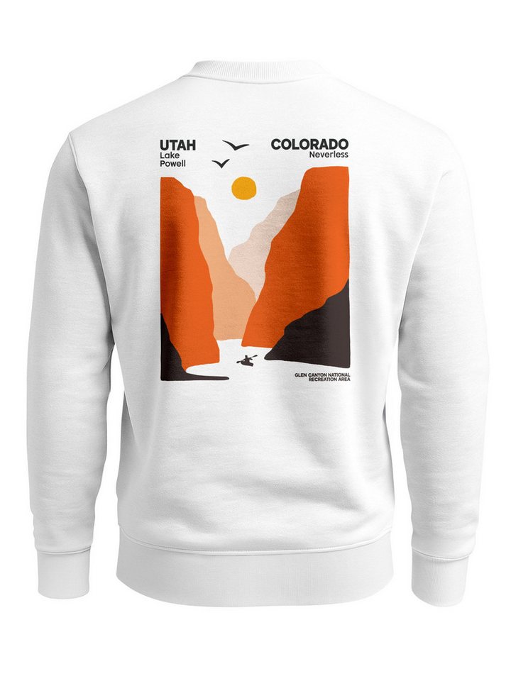 Neverless Sweatshirt Sweatshirt Herren Pullover mit Backprint mit Canyon-Motiv Lake Powell von Neverless