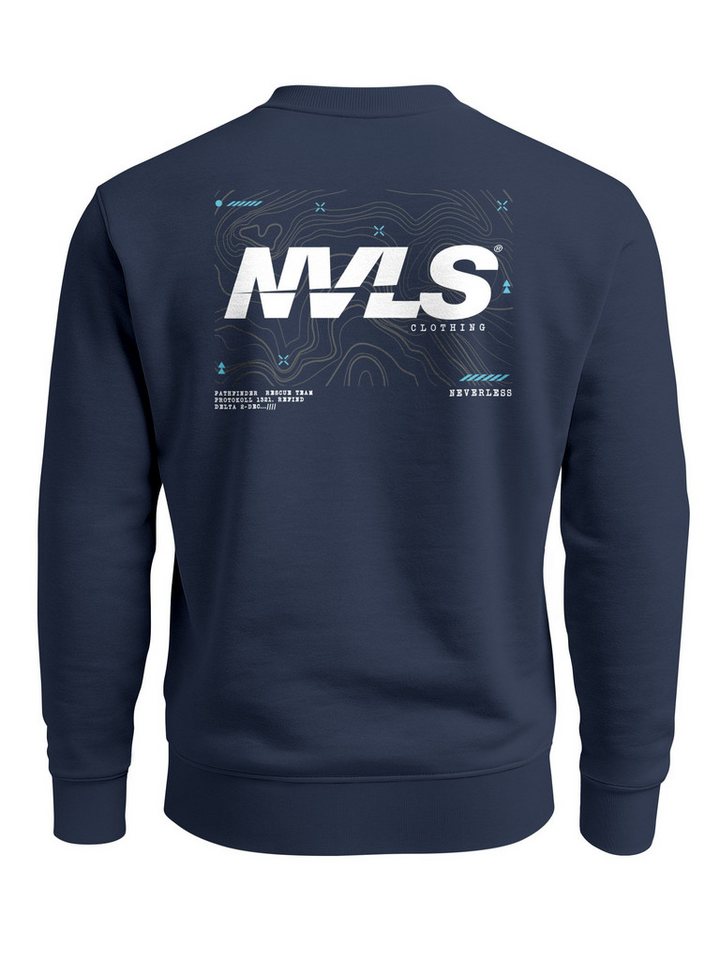 Neverless Sweatshirt Sweatshirt Herren Pullover mit Logo Backprint Fashion Urban von Neverless