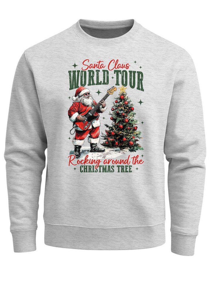 Neverless Sweatshirt Sweatshirt Herren Santa Claus World Tour Weihnachtspullover Grafik von Neverless