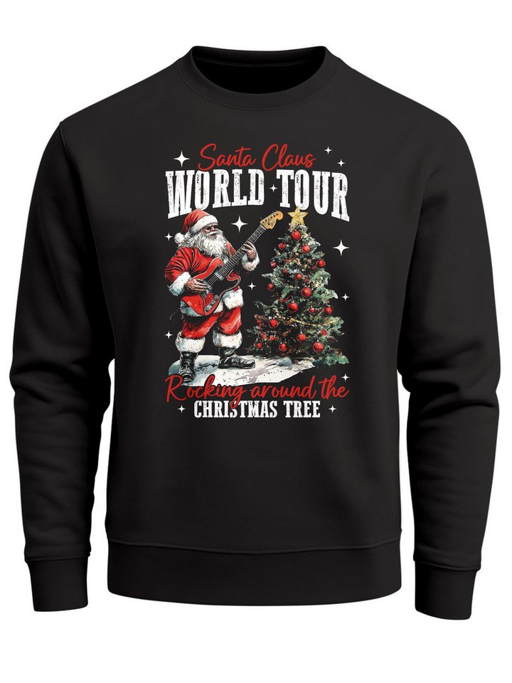 Neverless Sweatshirt Sweatshirt Herren Santa Claus World Tour Weihnachtspullover Grafik von Neverless