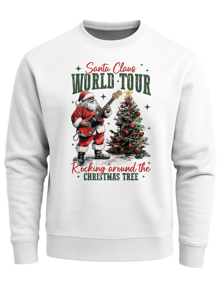 Neverless Sweatshirt Sweatshirt Herren Santa Claus World Tour Weihnachtspullover Grafik von Neverless