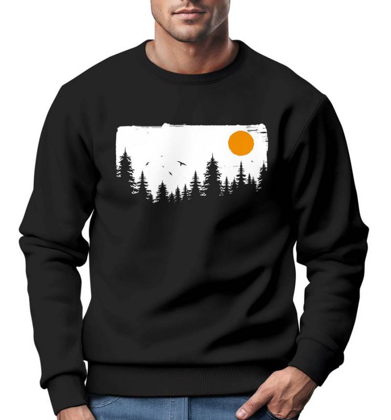 Neverless Sweatshirt Sweatshirt Herren Wald Bäume Outdoor Adventure Abenteuer Natur von Neverless
