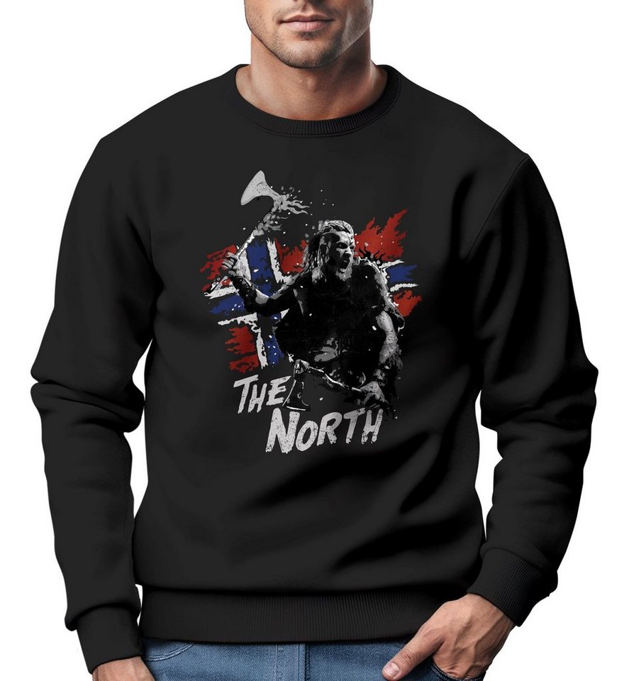 Neverless Sweatshirt Sweatshirt HerrenThe North Wikinger Berserker Norwegen Valhalla Odin Ragnar Rundhals-Pullover Neverless® von Neverless