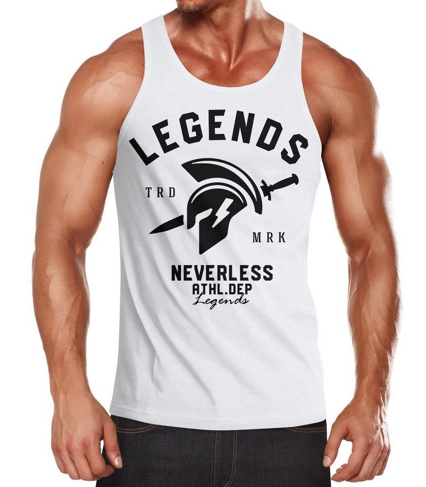 Neverless Tanktop Cooles Herren Tank-Top Gladiator Sparta Gym Athletics Sport Fitness mit Print von Neverless