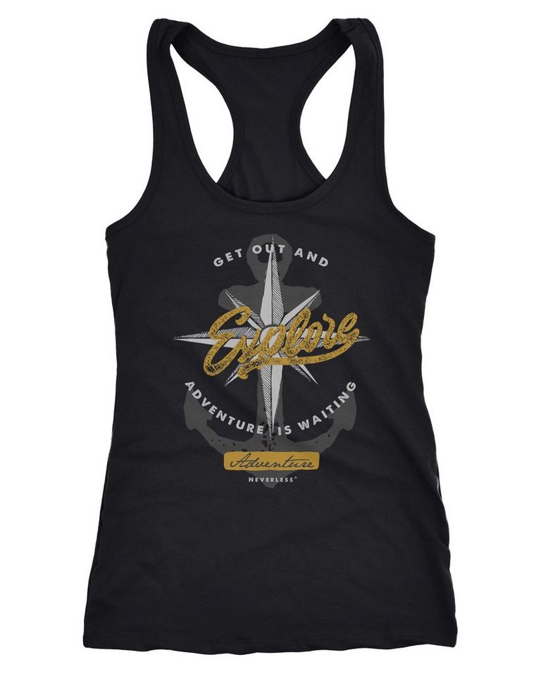 Neverless Tanktop Damen Tank-Top Anker Windrose Go out and explore Adventure Abenteuer von Neverless