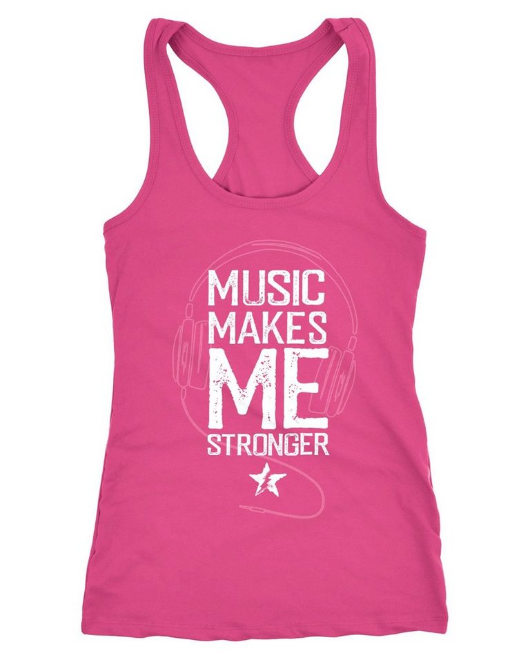 Neverless Tanktop Damen Tank-Top Music makes me Stronger Spruch Statement Racerback von Neverless