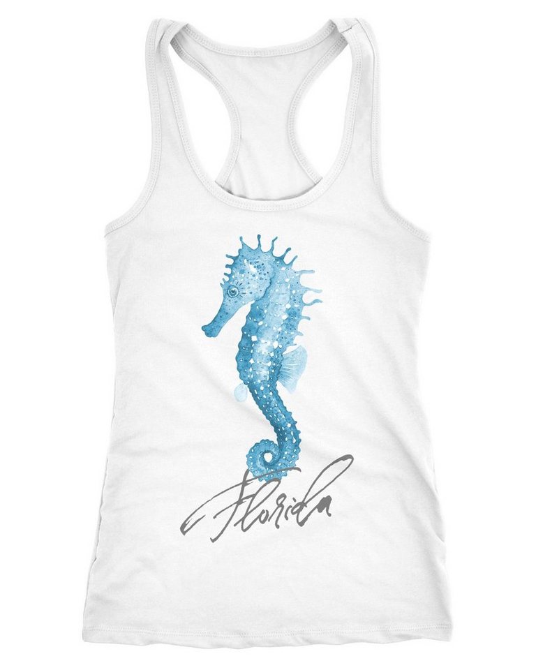 Neverless Tanktop Damen Tank-Top Shirt Flamingo Seepferdchen Florida Watercolor von Neverless