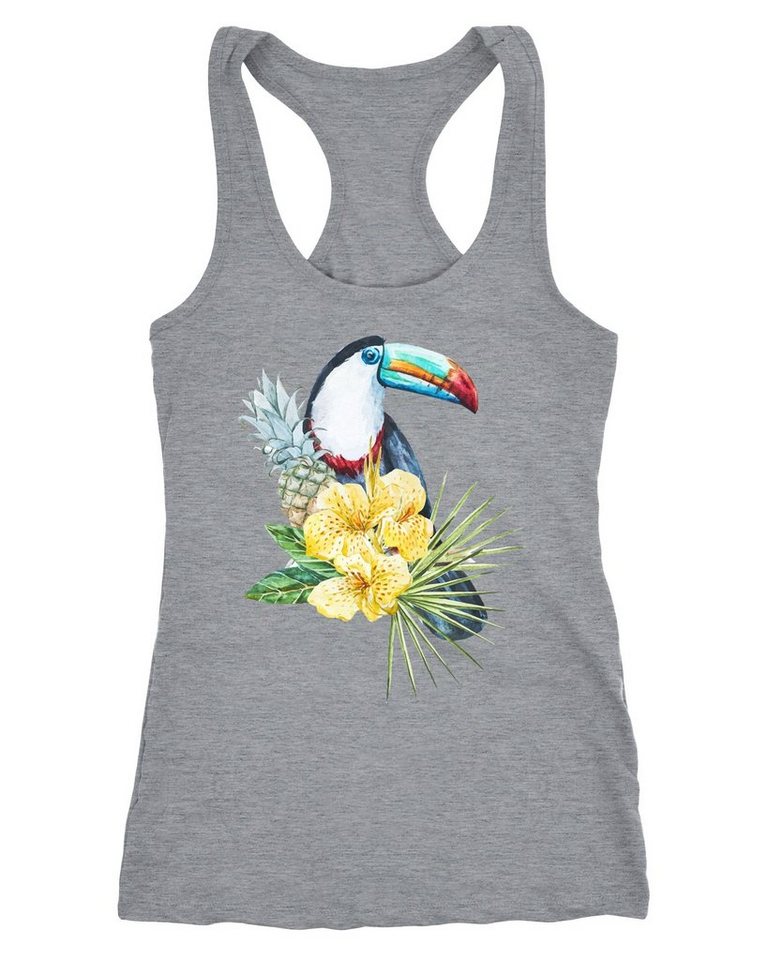 Neverless Tanktop Damen Tank-Top Tucan Ananas Tropical Summer Jungle Paradise Pineapple von Neverless