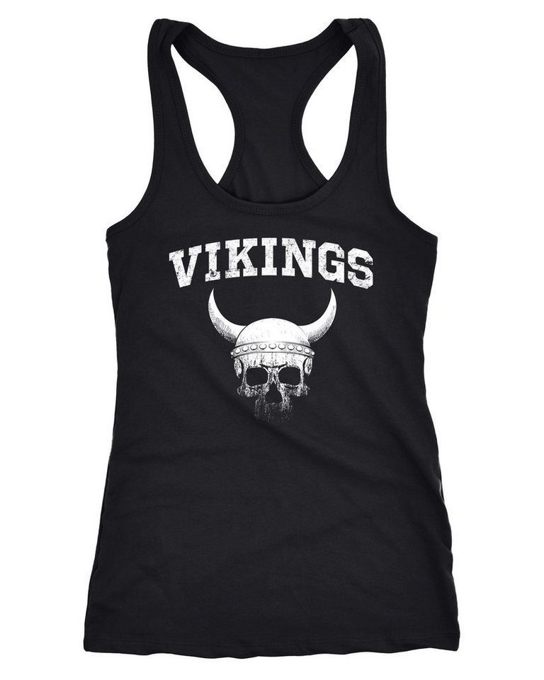 Neverless Tanktop Damen Tank-Top Wikinger-Helm Skull Totenkopf Print Aufdruck Racerback von Neverless