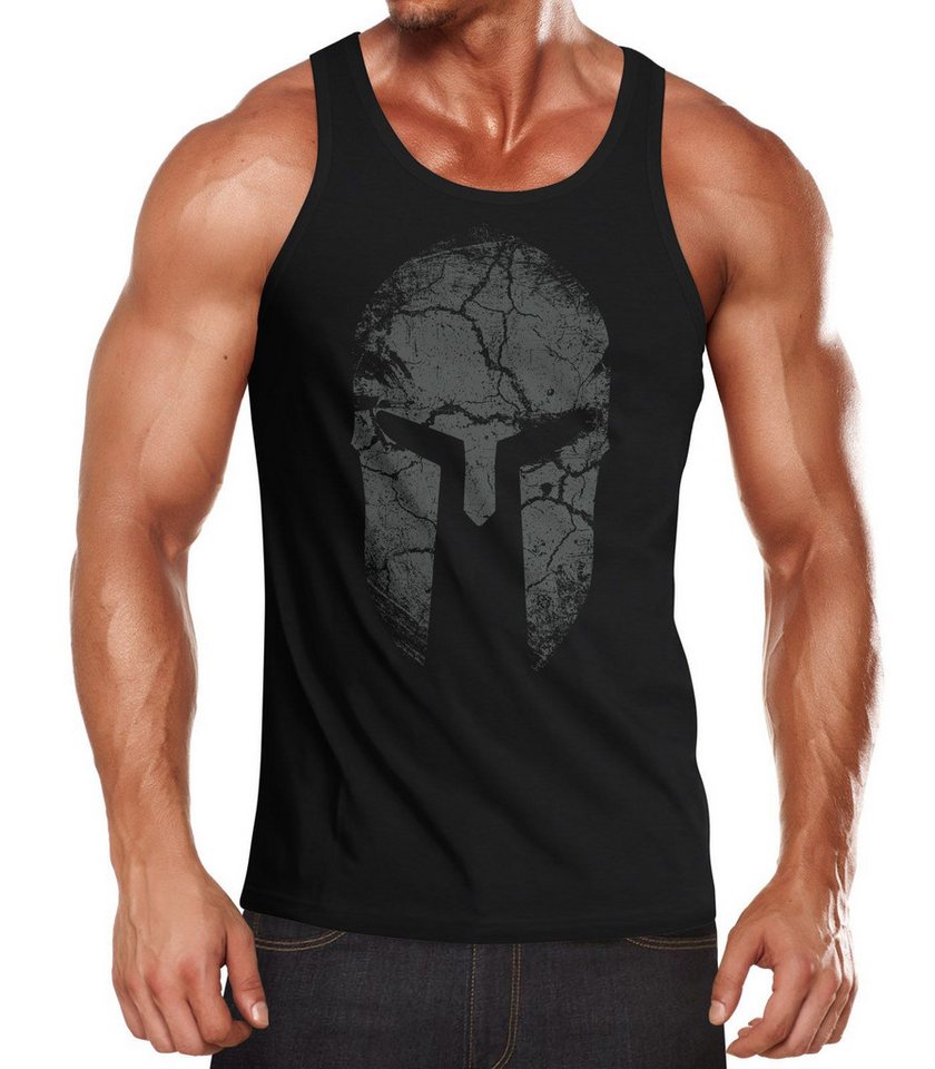 Neverless Tanktop Herren Tank-Top Aufdruck Sparta Helm Spartan Warrior Fashion mit Print von Neverless