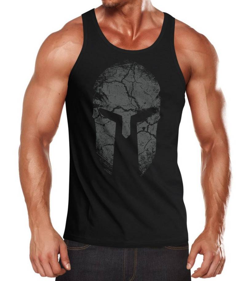 Neverless Tanktop Herren Tank-Top Aufdruck Sparta Helm Spartan Warrior Fashion mit Print von Neverless