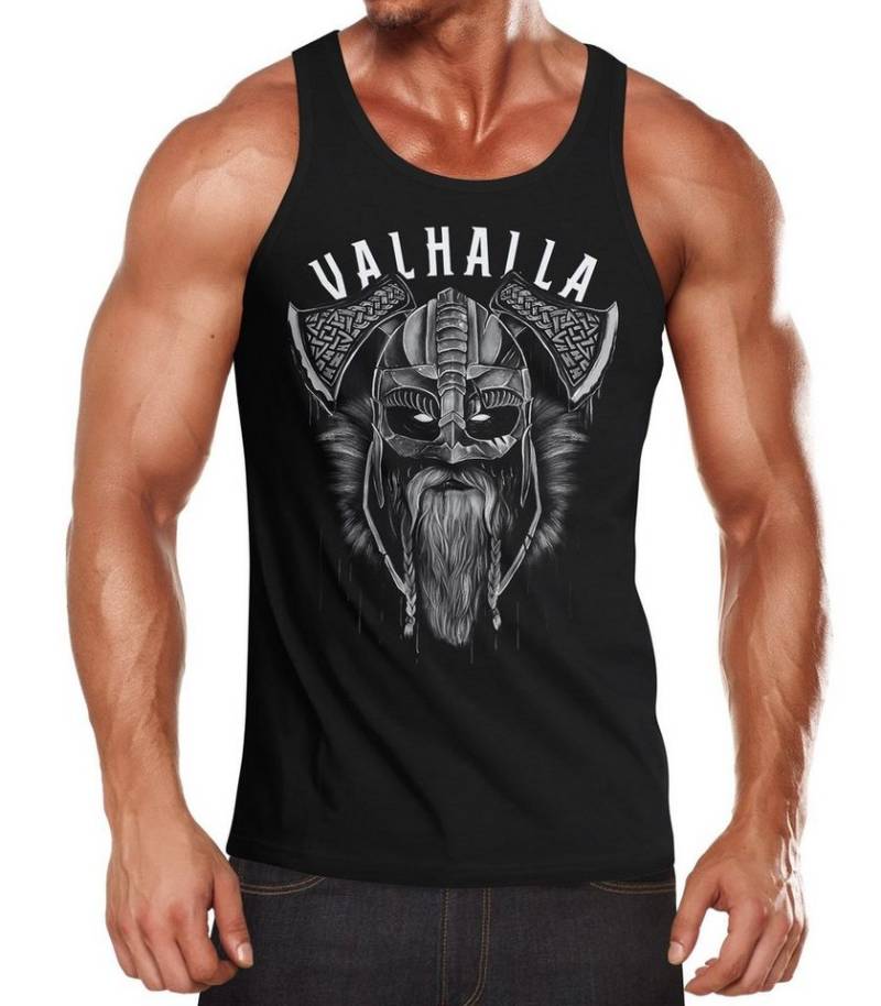 Neverless Tanktop Herren Tank-Top Aufdruck Valhalla Wikinger Helm Viking Odin Krieger Muskelshirt Muscle Shirt Neverless® mit Print von Neverless