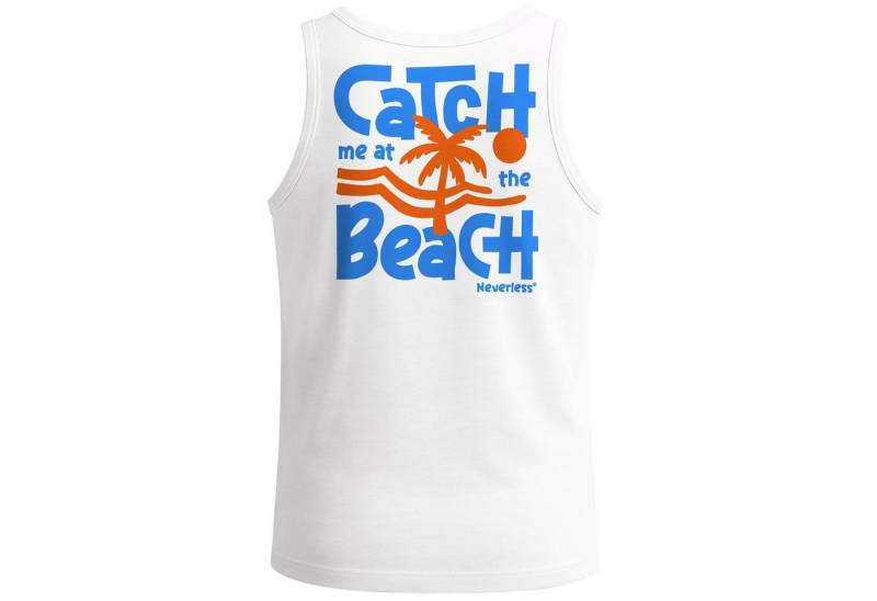 Neverless Tanktop Herren Tank-Top Backprint Catch Me at the Beach - Sommer Funshirt mit mit Print von Neverless