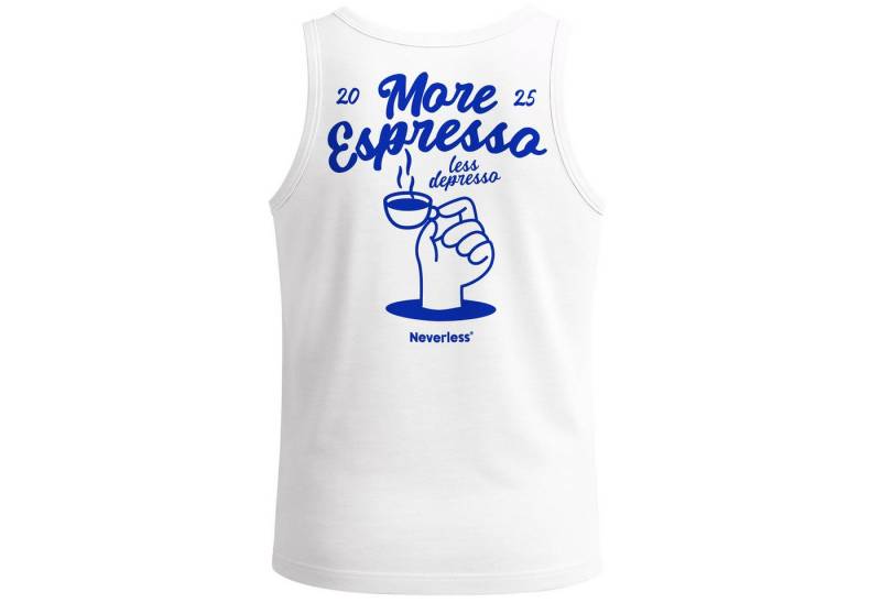 Neverless Tanktop Herren Tank-Top Backprint More Espresso Less Despresso Statement mit Print von Neverless