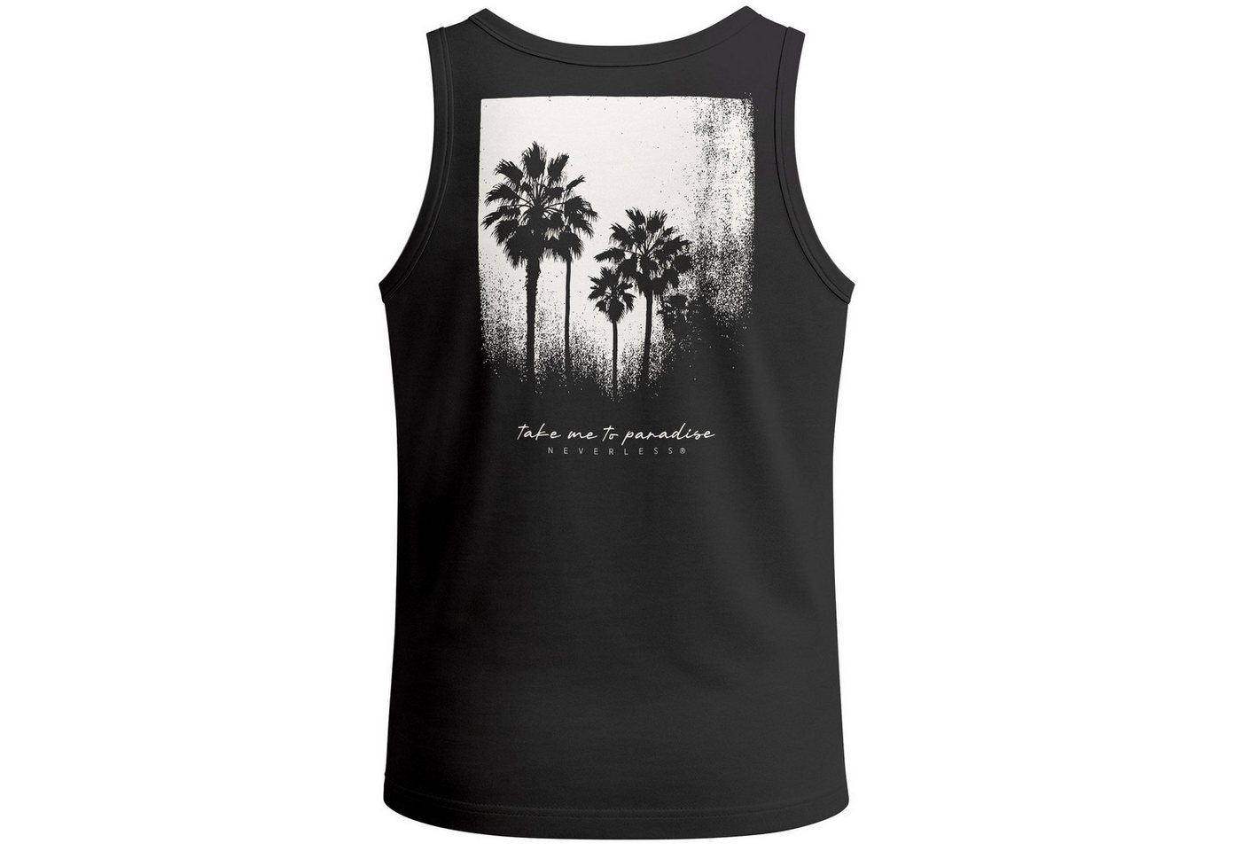 Neverless Tanktop Herren Tank-Top Backprint Sommer-Shirt mit Palmen Rückendruck Vintage mit Print von Neverless