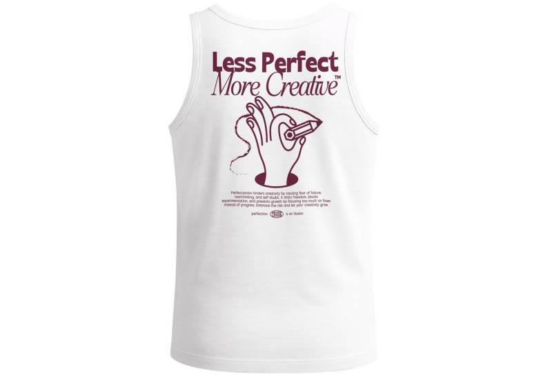 Neverless Tanktop Herren Tank-Top Backprint Statement Spruch Less Perfect More Creative mit Print von Neverless