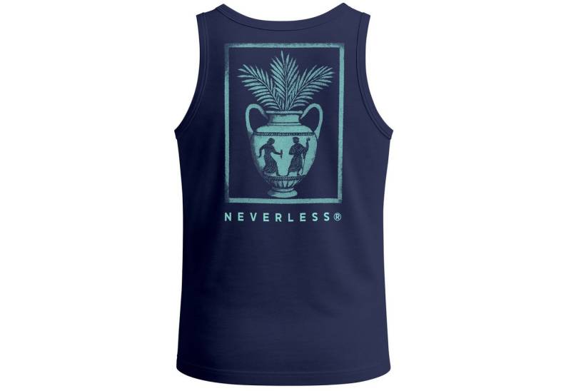 Neverless Tanktop Herren Tank-Top Backprint Vase Antik Palmwedel Fashion Streetstyle mit Print von Neverless