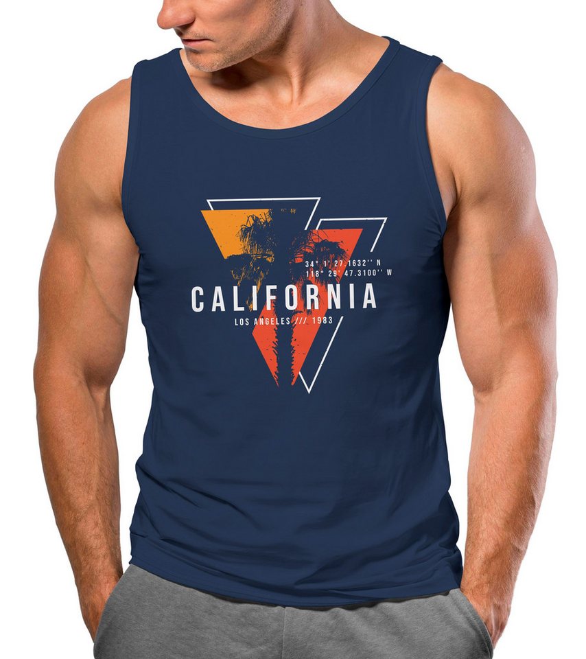 Neverless Tanktop Herren Tank-Top California Los Angeles Surfing Motiv Sommer Fashion U mit Print von Neverless