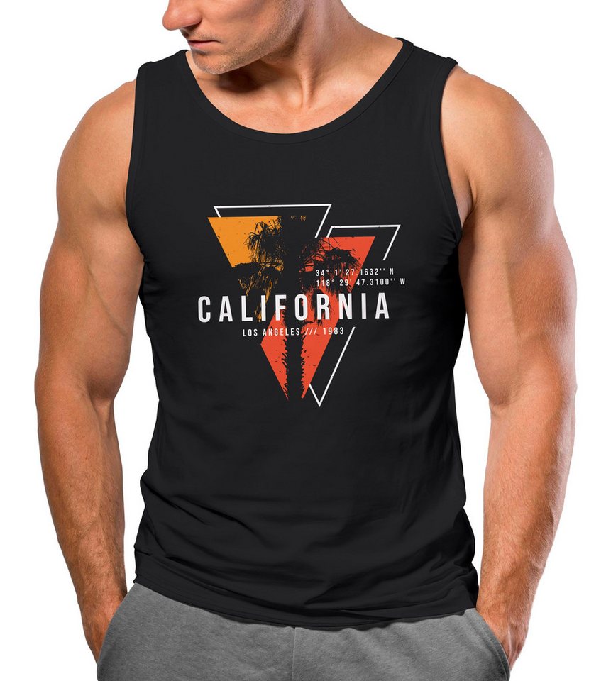 Neverless Tanktop Herren Tank-Top California Los Angeles Surfing Motiv Sommer Fashion U mit Print von Neverless