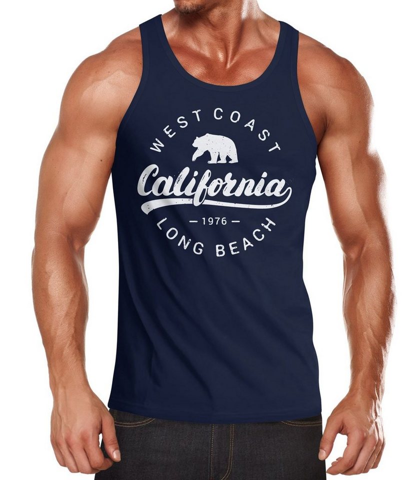 Neverless Tanktop Herren Tank-Top California Republic Muskelshirt Muscle Shirt Neverless® mit Print von Neverless