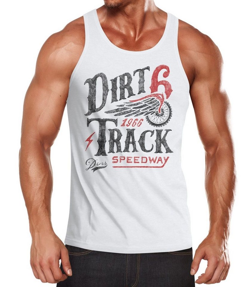Neverless Tanktop Herren Tank-Top Dirt Track Racing Muskelshirt Muscle Shirt mit Print von Neverless
