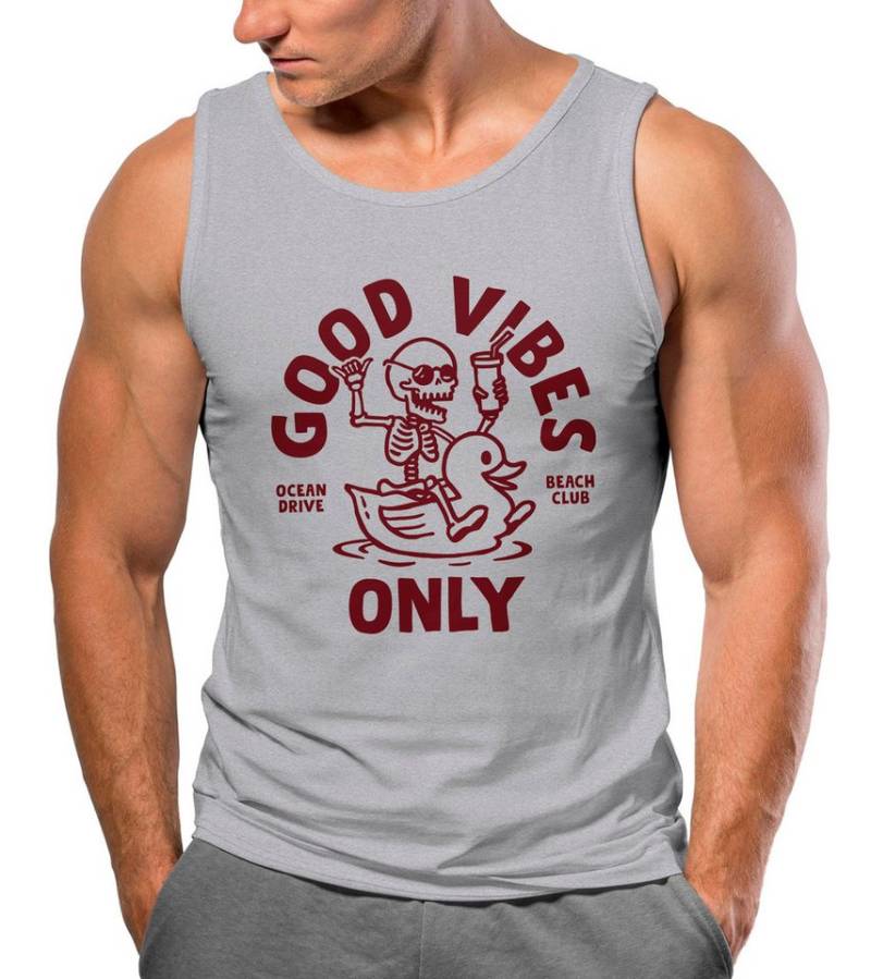 Neverless Tanktop Herren Tank-Top Good Vibes Only Quietsche-Ente Motivprint Sommer mit Print von Neverless