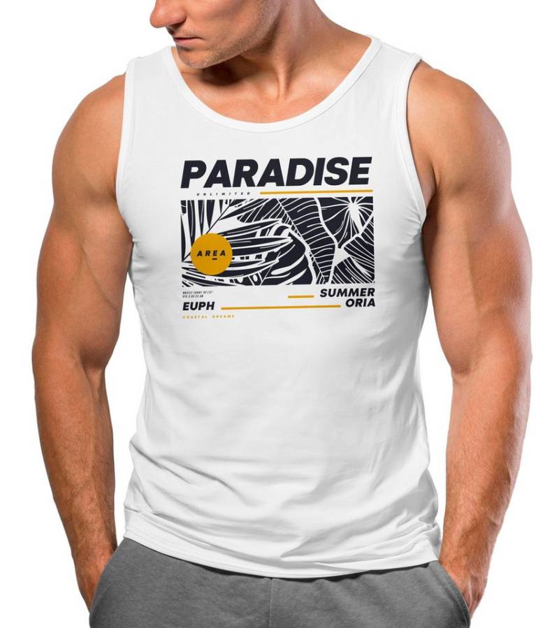 Neverless Tanktop Herren Tank-Top Paradise Unlimited Sommer Motiv Aufdruck Teachwear mit Print von Neverless