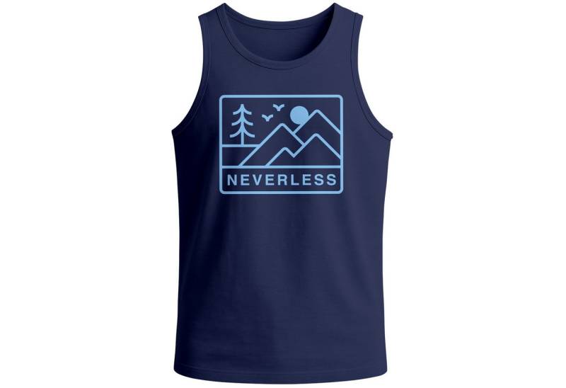 Neverless Tanktop Herren Tank-Top Printshirt Outdoor Design Minimalismus Berge mit Print von Neverless
