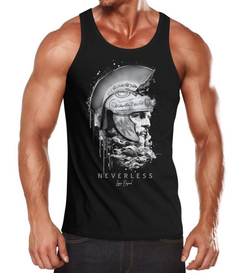 Neverless Tanktop Herren Tank-Top Sparta Spartaner Kopf Helm Krieger Fashion Streetstyle Muskelshirt Muscle Shirt Neverless® mit Print von Neverless