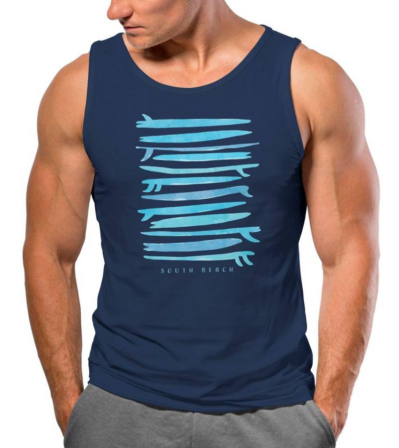 Neverless Tanktop Herren Tank-Top Surfboards South Beach California USA Sommer Surfing mit Print von Neverless