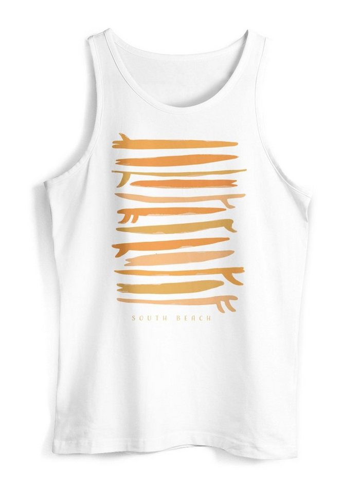 Neverless Tanktop Herren Tank-Top Surfboards South Beach California USA Sommer Surfing M mit Print von Neverless