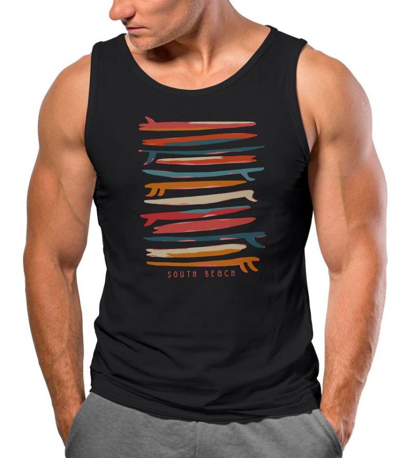 Neverless Tanktop Herren Tank-Top Surfboards South Beach California USA Sommer Surfing mit Print von Neverless