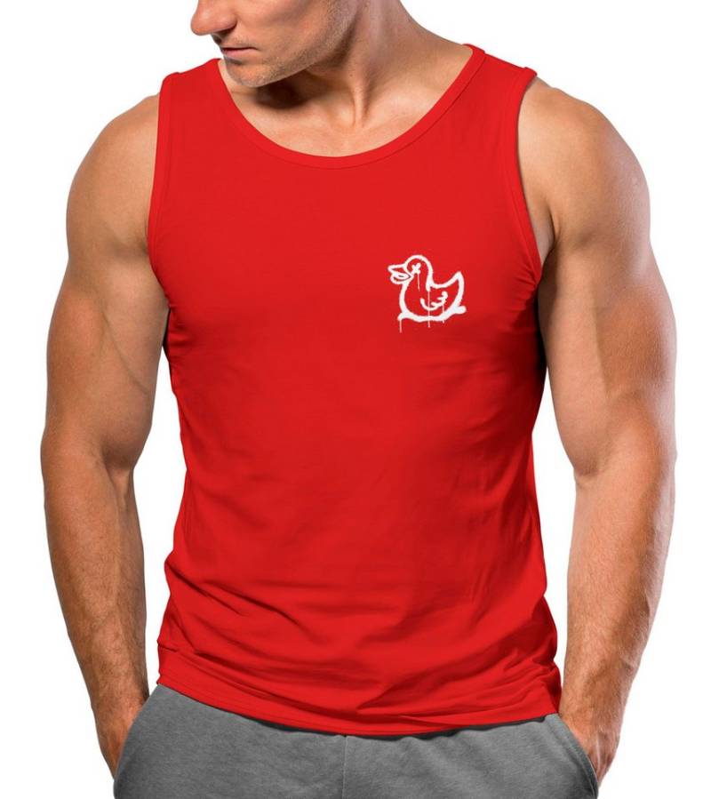 Neverless Tanktop Neverless® Herren Tank-Top Aufdruck Drippy Duck Ente Graffiti Style mit Print von Neverless