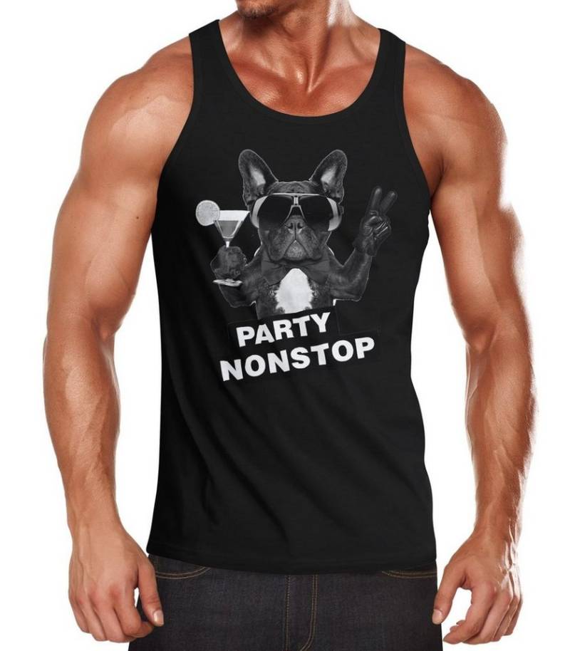 Neverless Tanktop Party Herren Tank-Top Nonstop Mops French Bulldog Muskelshirt Muscle mit Print von Neverless