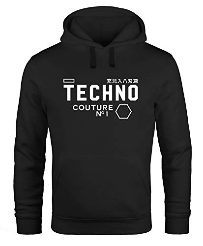 Neverless Techno Kapuzen-Pullover Hoodie Herren Männer schwarz XXL von Neverless