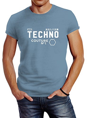 Neverless Techno Shirt Herren Stone Blue L Neverless Techno Shirt Herren Stone Blue L von Neverless