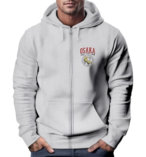 NeverlessZip Hoodie Herren Sweatjacke mit Kapuze Osaka Tiger Logo Print Zipjacke Männer Fashion Streetstyle grau-Melange M NeverlessZip Hoodie Herren Sweatjacke mit Kapuze Osaka Tiger Logo Print Zipjacke Männer Fashion Streetstyle grau-Melange M von Neverless