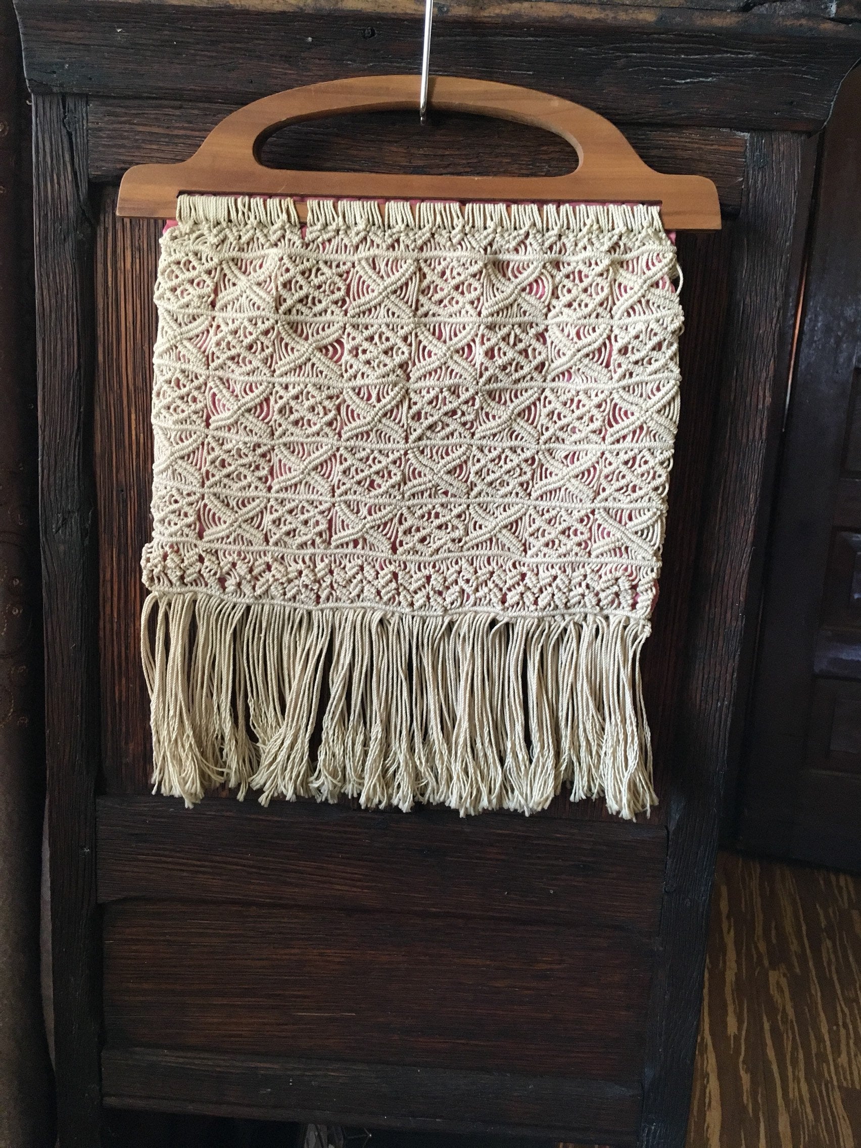 Vintage Makramee Geldbörse Boho Style Handtasche von NevermoreAntiques