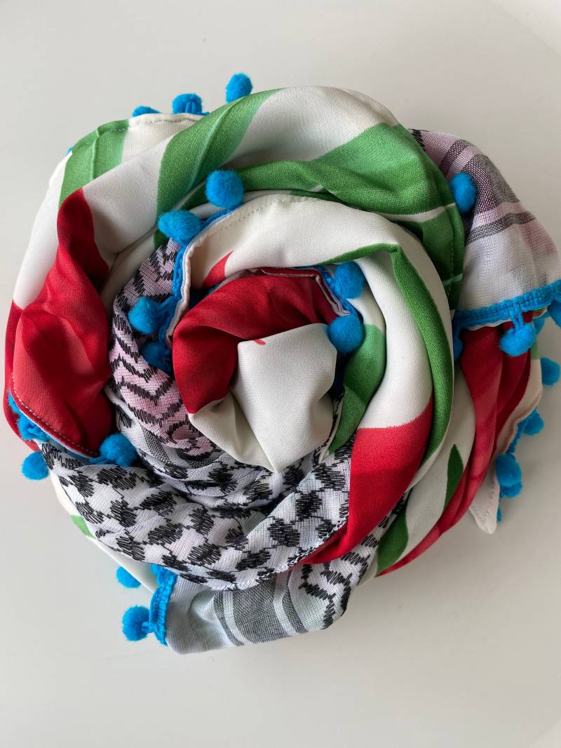 Dreieckstuch Damen Xxl Palituch Mit Tulpenprint von Neverwithoutmyscarf