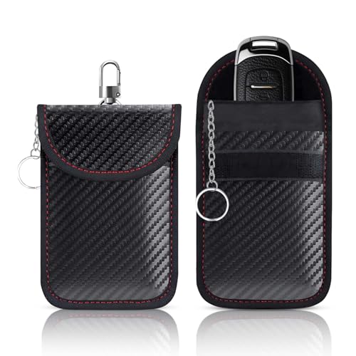 Nevoluxer 2er Set Autoschlüssel Hülle für Keyless Schutz – RFID Signalblocker, Schlüsseltasche kompatibel mit BMW Schlüsseletui, Key Case von Nevoluxer