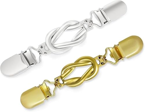 Nevoluxer 2er Set Cardigan Clips, Elegante Strickjacken-Verschlüsse als Waist Clip & Cinch Clip, Gürtelclip für Damen, Cardigans, Blazer & Oversized Shirts von Nevoluxer