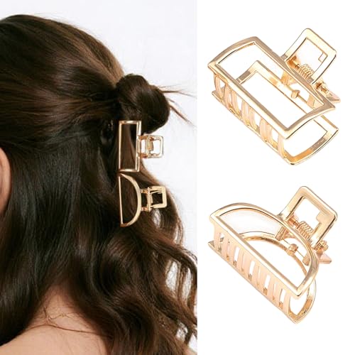 Nevoluxer Haarklammern, goldfarben, Metall, französisches Design, Haarschmuck für Damen und Mädchen, 2 Stück von Nevoluxer