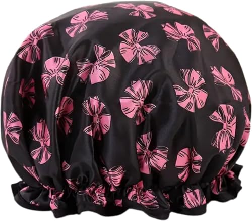 Dicke 1 Stück Duschhaube - Duschhaube - Black Butterfly - Wasserdicht - Badekappe - Doppelschicht - Duschhaube Haarabdeckung - Frauen Liefert Duschkappe Bad-Accessoires von New Age Devi
