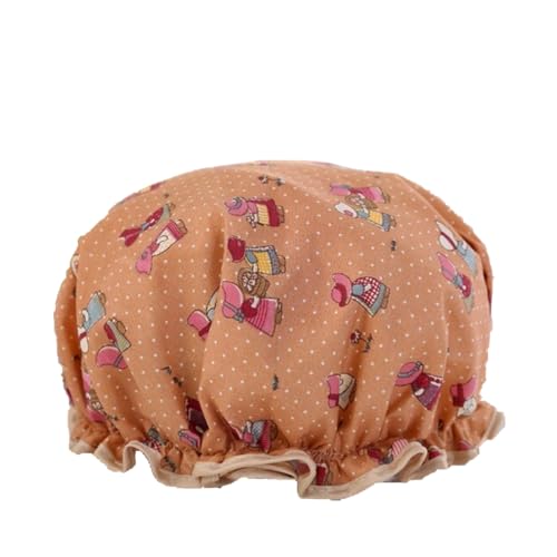 New Age Devi - Dicke 1 -teilige Duschhut - Duschkappe - Orange mit Puppen - wasserdicht - Schwimmmütze - Doppelschicht - ihre Abdeckung - Haarabdeckung - Frauen Duschkappe - Badezimmer New Age Devi - Dicke 1 -teilige Duschhut - Duschkappe - Orange mit Puppen - wasserdicht - Schwimmmütze - Doppelschicht - ihre Abdeckung - Haarabdeckung - Frauen Duschkappe - Badezimmer von New Age Devi