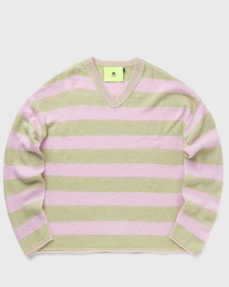 New Amsterdam STRAIGHT FIT V-NECK LIGHT GREEN/CRADLE PINK STRIPES FIT men Pullovers green|pink in Größe:XL von New Amsterdam