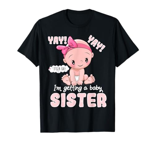 Big Brother Sister Baby Girl Gender Reveal Party Baby Shower T-Shirt von New Baby Gender Reveal Party Baby Shower Kids